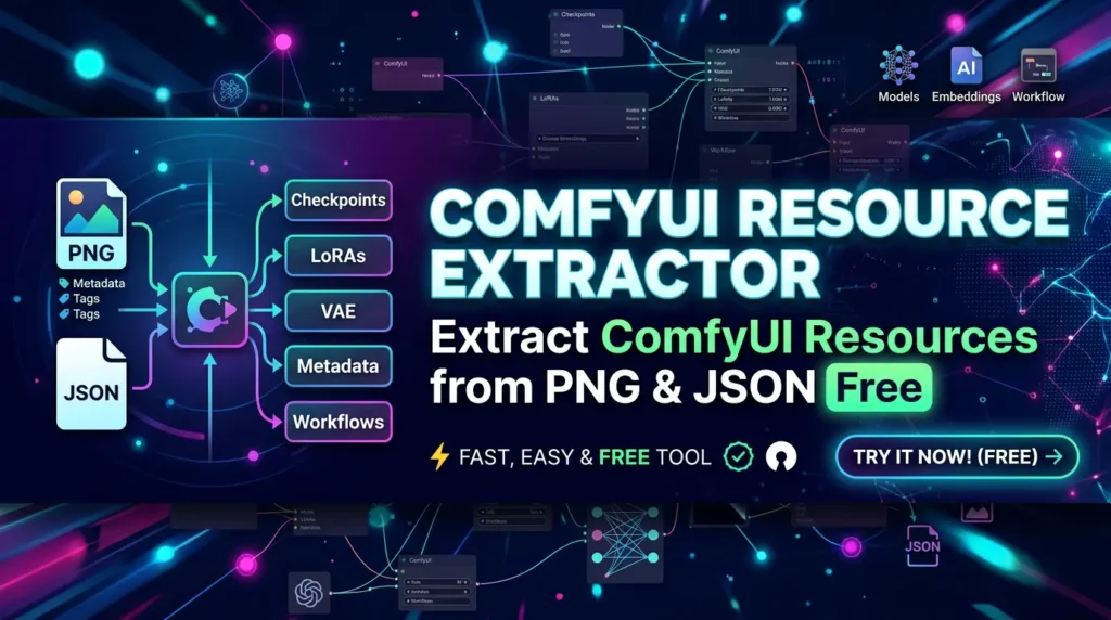 ComfyUI Resource Extractor  Extract ComfyUI Resources from PNG & JSON Free